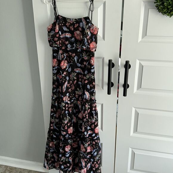 Guess black floral lace boho chic maxi dress size XS‎ - Picture 2 of 8